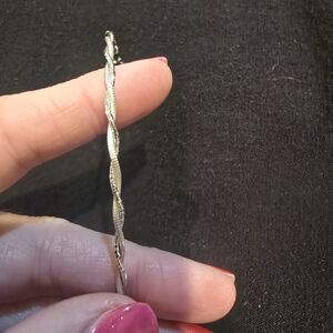 Twisted Silver-Tone Bangle Bracelet